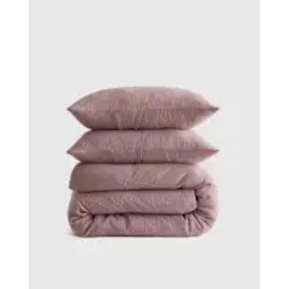 Quince 100% Organic Cotton Airy Gauze Duvet Cover 3PC Set  Clay King/Cal -NEW- - Picture 7 of 8